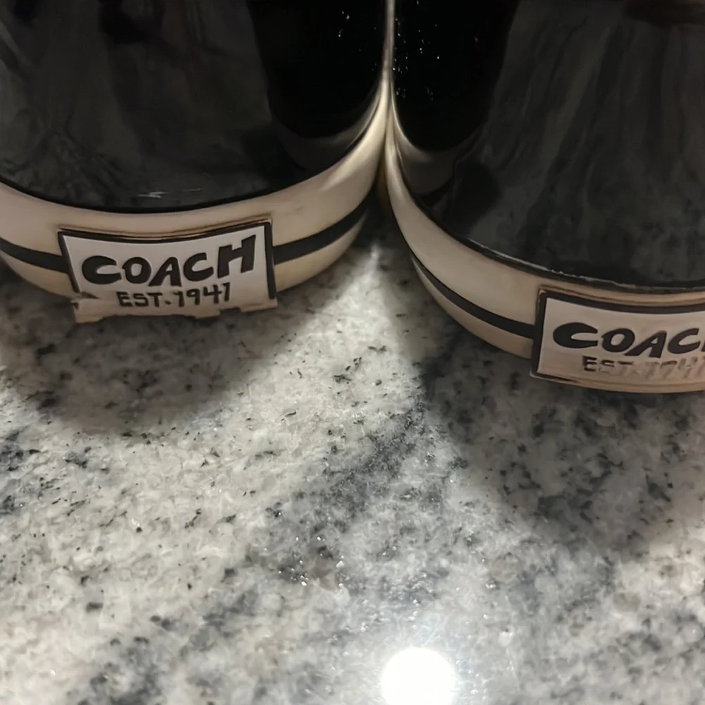 COACH SNEAKERS EUC SZ 7.5 tan and brown - Picture 7 of 8